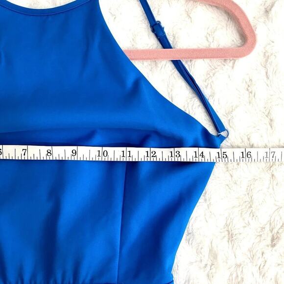 Superdown Blue Backless Sleeveless High Neck Sheath Party Summer Mini Dress S - Picture 6 of 8